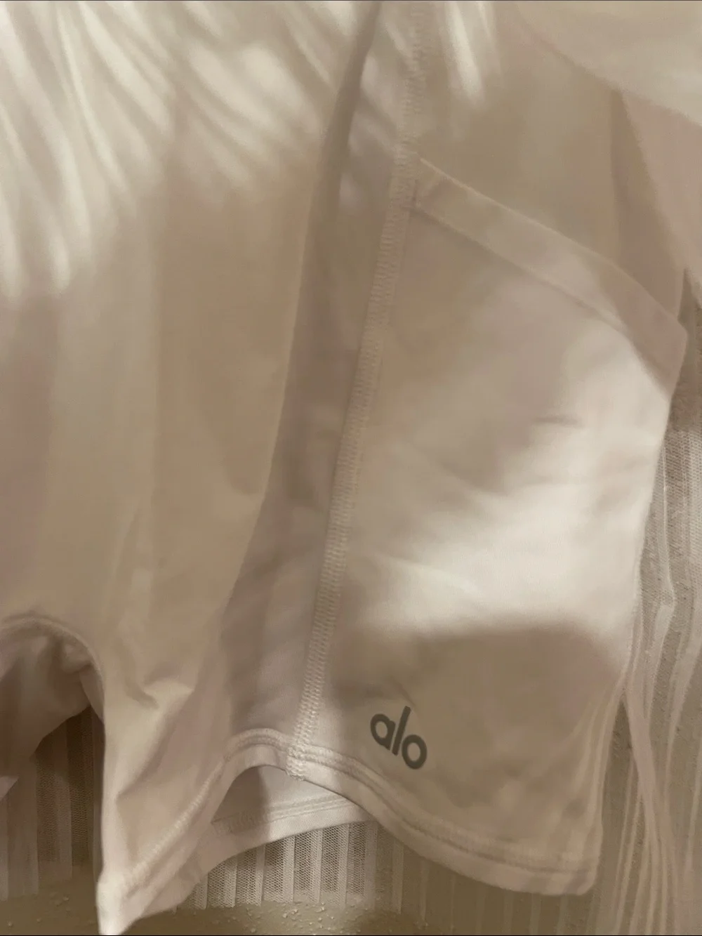 ALO Yoga White Pleated Skater Skirt